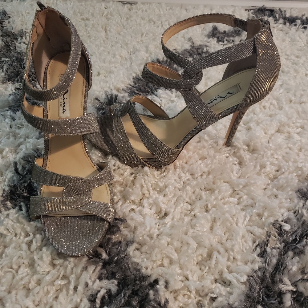 Nina strappy silver sandal